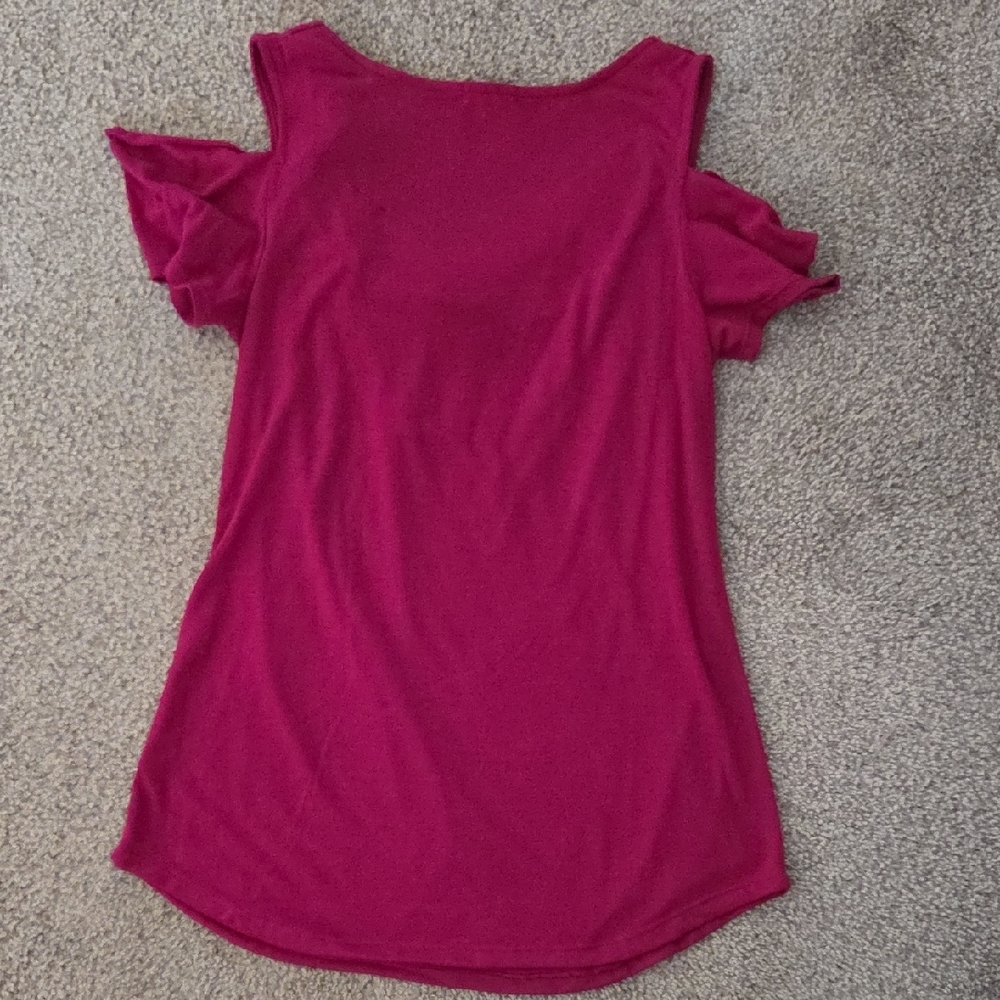 Women's Pink Cold Shoulder Top By Silence + Noise - Picture 6 of 6